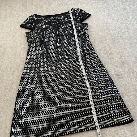Vince Camuto Black Silver Cocktail Mini Dress 12 - Picture 5 of 10